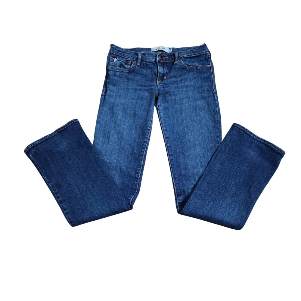 Abercrombie Kids Girls Blue Bootcut Jeans Cute Stretch Dark Wash Size 14
